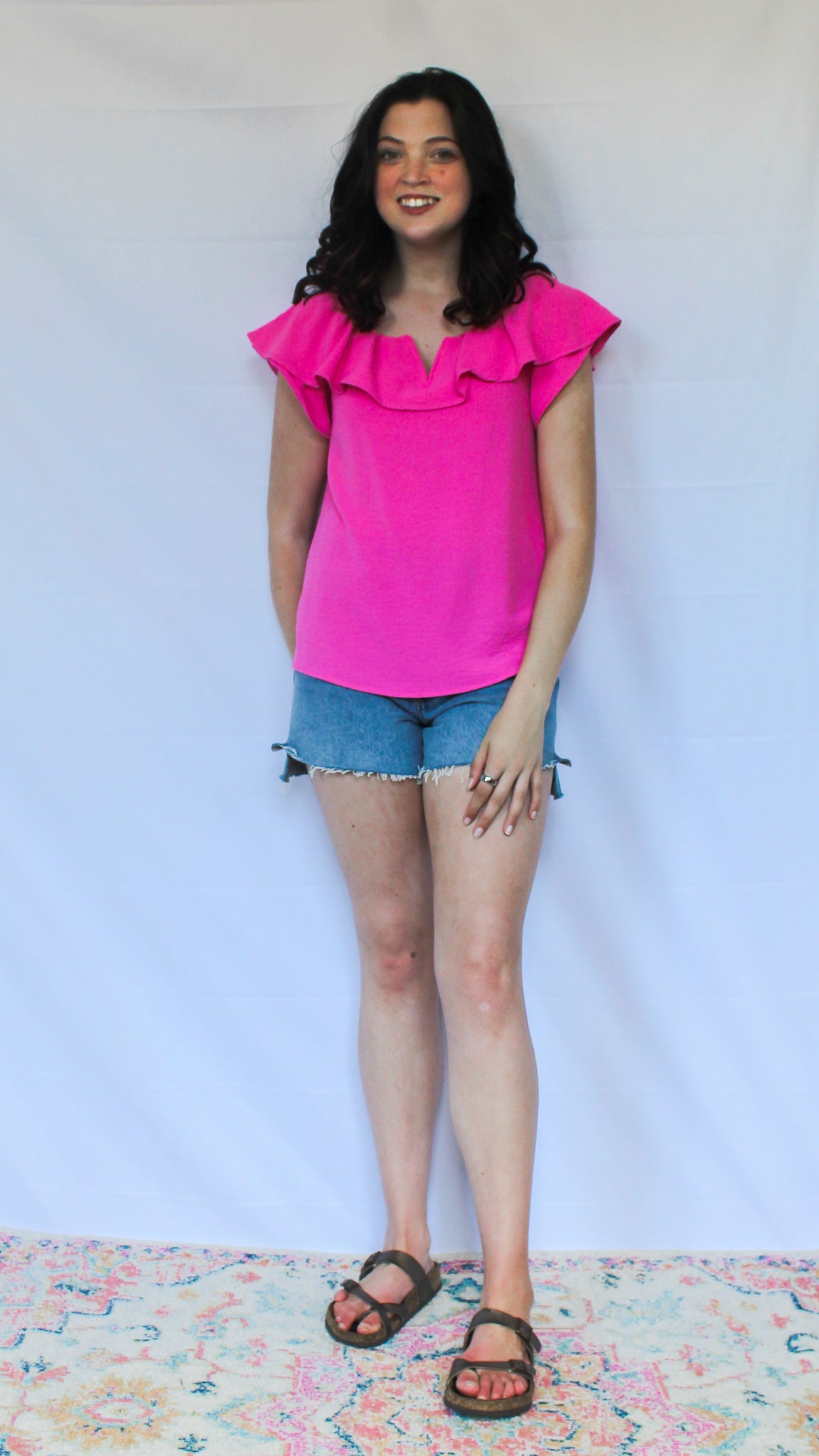 Flutter Off Shoulder Short Sleeve Top