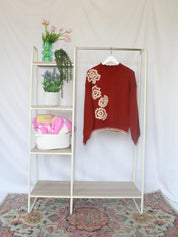 Embroidered Large Flower Sweater