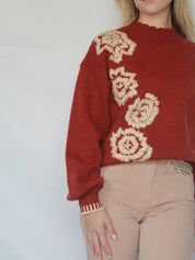 Embroidered Large Flower Sweater