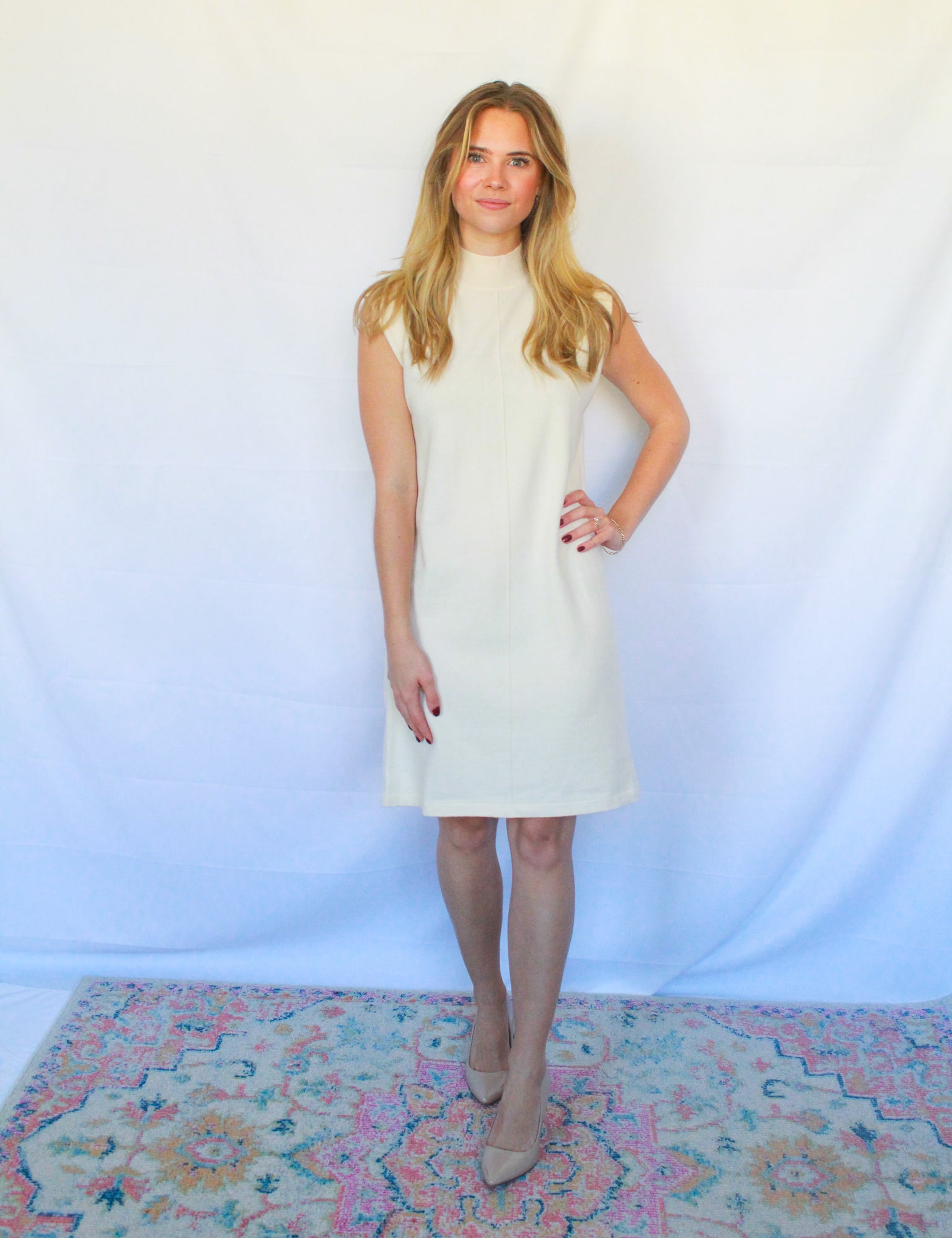 Mock Neck Sleeveless Dress