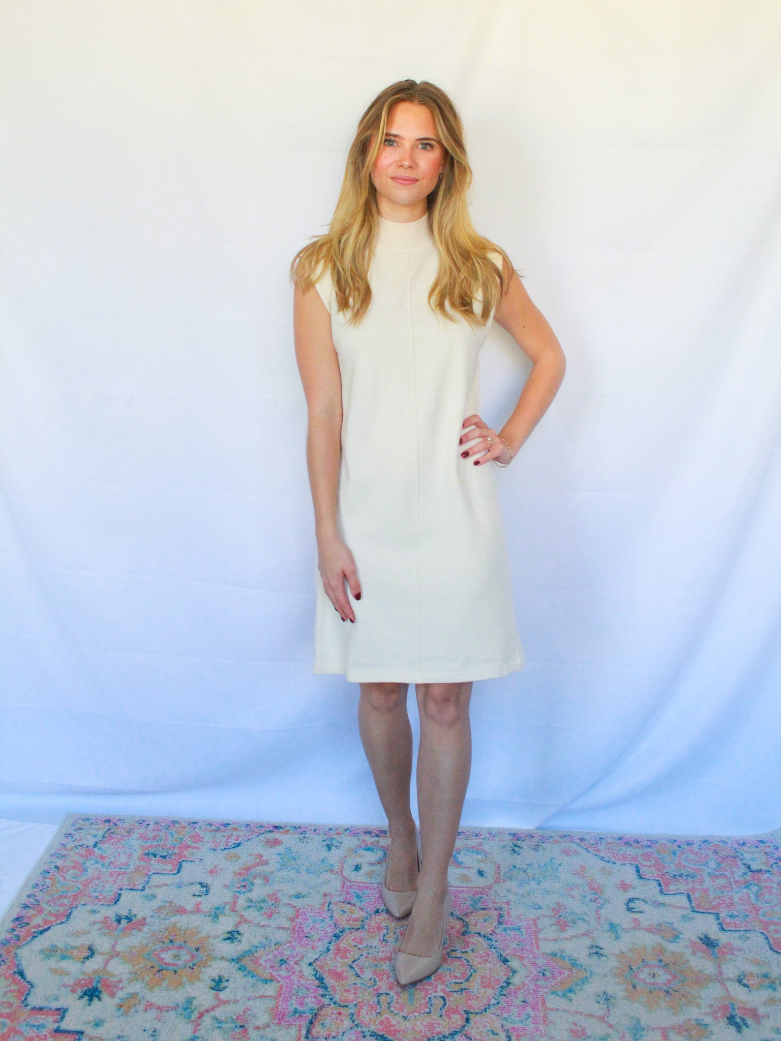 Mock Neck Sleeveless Dress