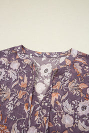 Boho Flower 3/4 Sleeve Top