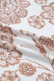 Thumbhole Floral Print Mesh Long Sleeve Top