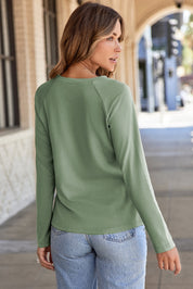 Seam Detail Raglan Long Sleeve Top