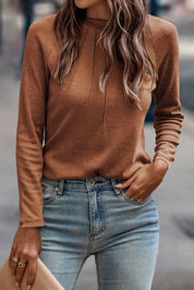 Seam Detail Raglan Long Sleeve Top