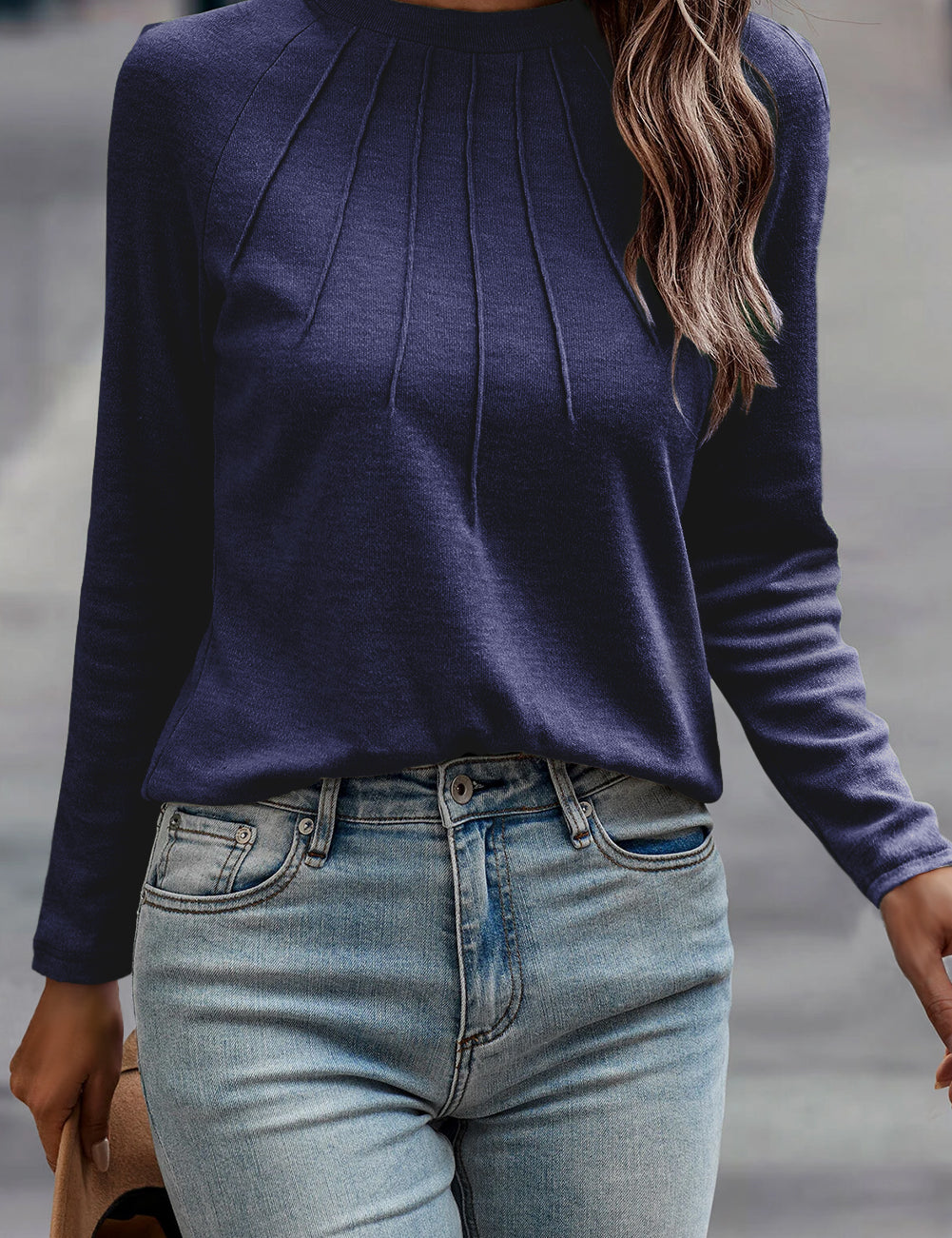 Seam Detail Raglan Long Sleeve Top