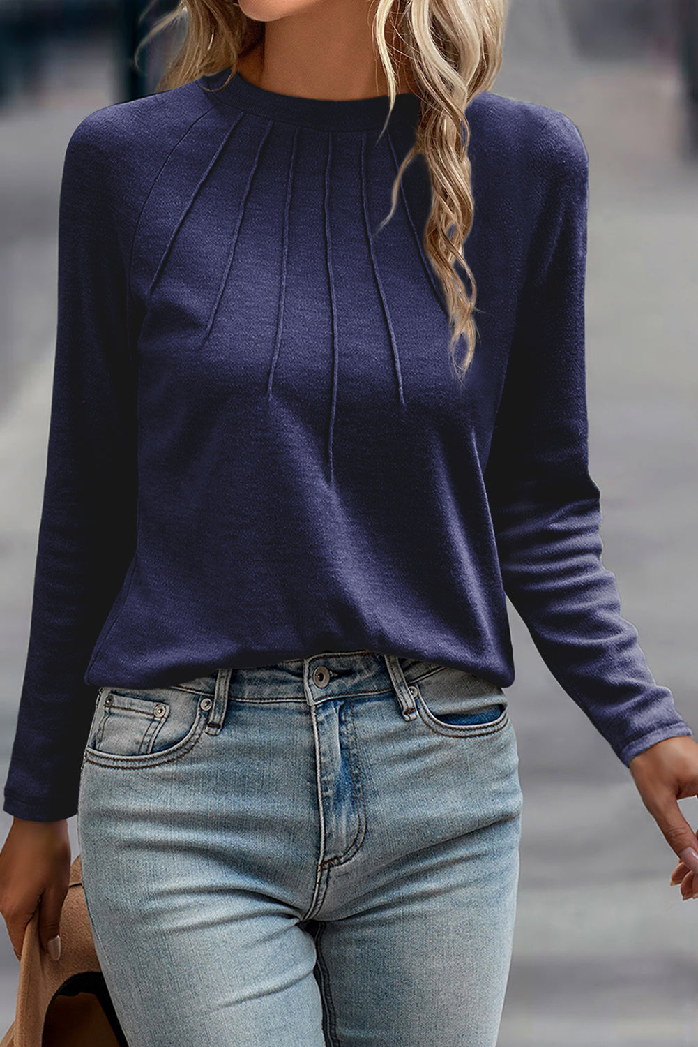 Seam Detail Raglan Long Sleeve Top