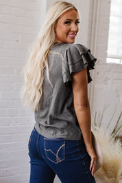 Layered Ruffle Short Sleeve Top