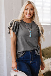 Layered Ruffle Short Sleeve Top