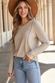 Asymmetric Seam Detail Long Sleeve Top