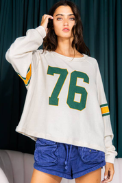 Number Retro Sporty Graphic Crewneck