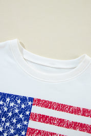 American Flag Graphic Drop Shoulder Loose Sweatshirt