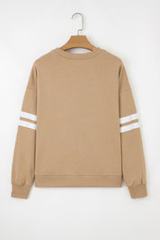 Varsity Striped Shoulder Oversized Sweatshirt