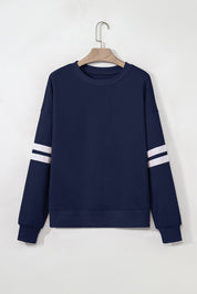 Varsity Striped Detail Oversized Sweatshirt