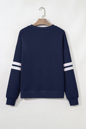 Varsity Striped Detail Oversized Sweatshirt