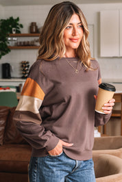 Color Block Shoulder Pullover Sweatshirt