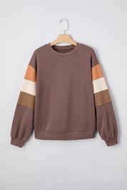 Color Block Shoulder Pullover Sweatshirt