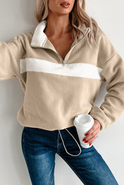 Fleece Colorblock Quarter Zip Sweatshirt