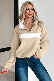 Fleece Colorblock Quarter Zip Sweatshirt