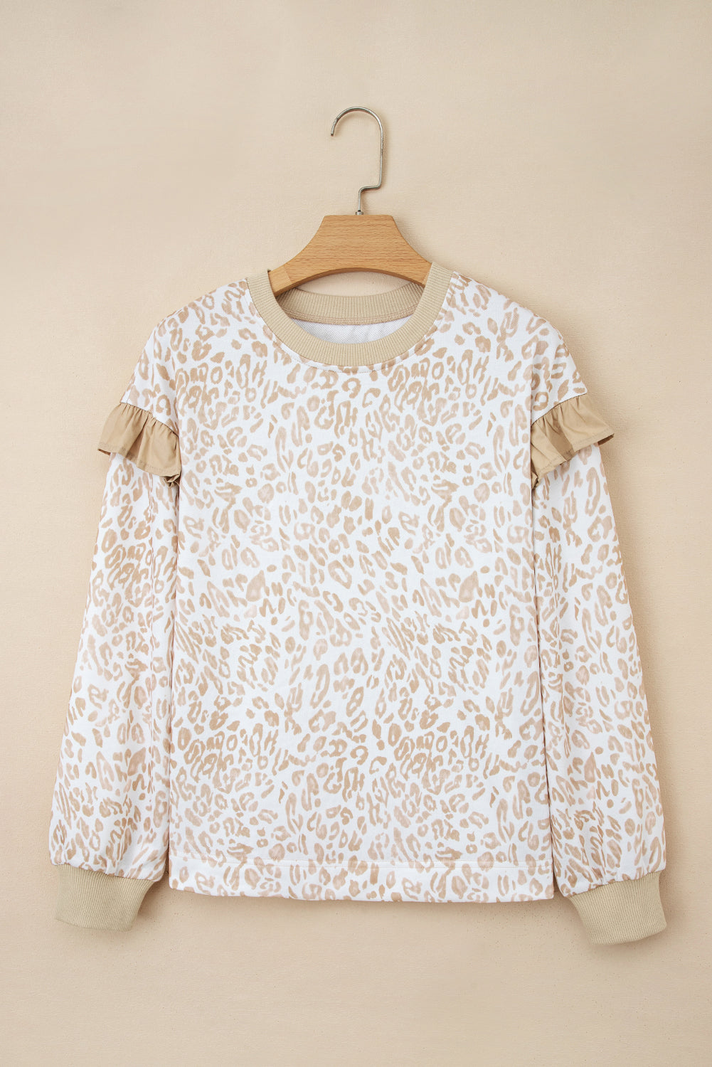 Leopard Ruffle Detail Sweatshirt