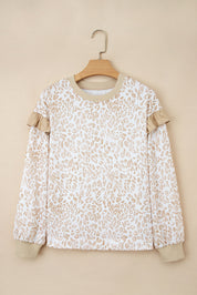 Leopard Ruffle Detail Sweatshirt