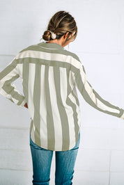 Striped Soft Relaxed Button Up Shirt