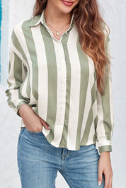 Striped Soft Relaxed Button Up Shirt