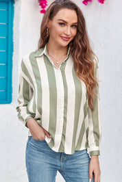 Striped Soft Relaxed Button Up Shirt