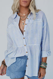 Striped Buttoned Up Long Sleeve Shirt