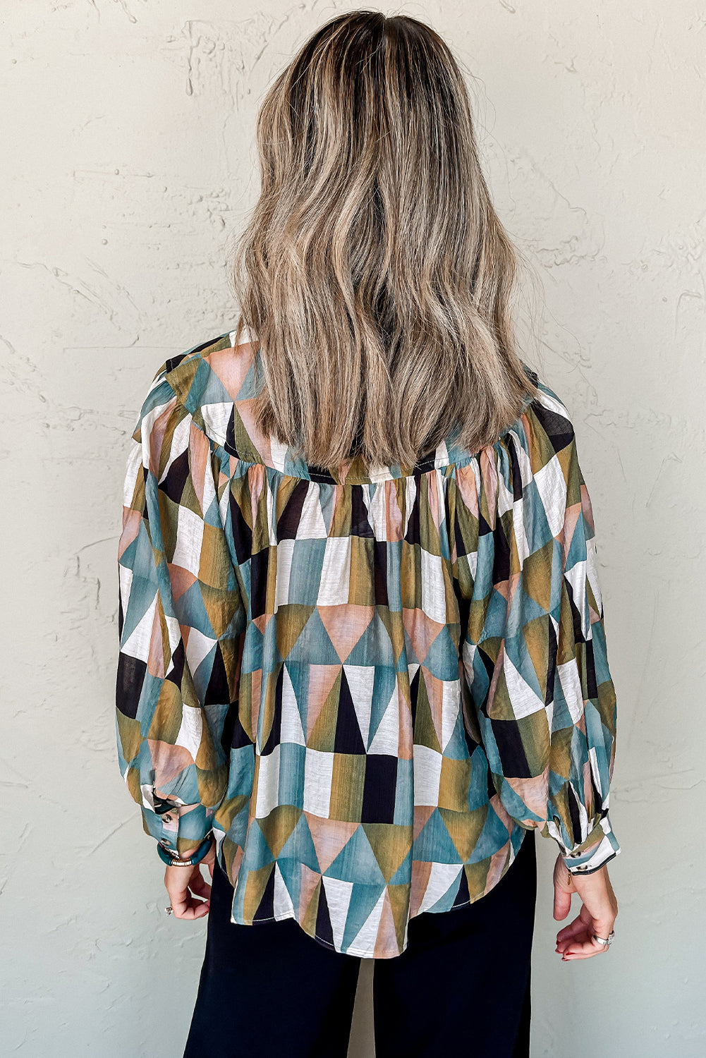 Geometric Print Long Sleeve Shirt