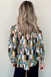 Geometric Print Long Sleeve Shirt