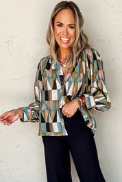 Geometric Print Long Sleeve Shirt