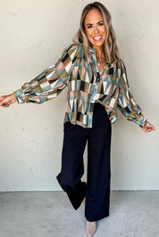 Geometric Print Long Sleeve Shirt
