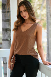 Eyelet Knit Loose Tank Top