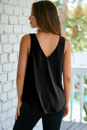 Eyelet Knit Loose Tank Top