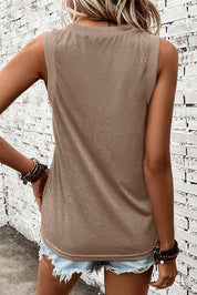 Simply Ribbed V-Neck Tank Top