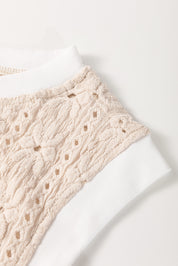 Floral Textured Crew Neck Tank Top
