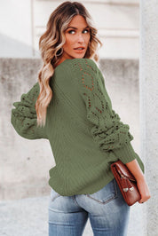 Puffy Sleeve Knit Sweater