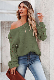 Puffy Sleeve Knit Sweater