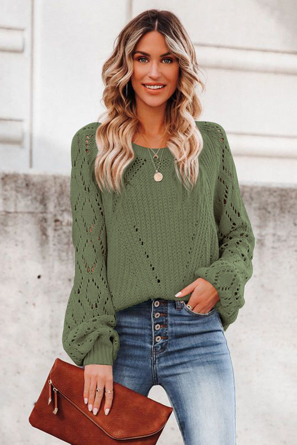 Puffy Sleeve Knit Sweater