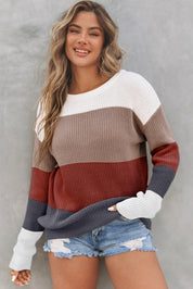 Colorblock Knitted Pullover Sweater