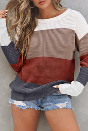 Colorblock Knitted Pullover Sweater