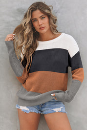 Colorblock Knitted Pullover Sweater