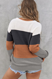 Colorblock Knitted Pullover Sweater