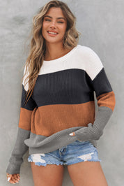 Colorblock Knitted Pullover Sweater