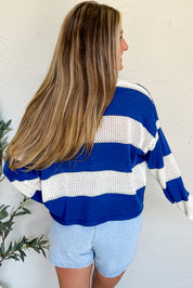 Stripe Polo Crochet Sweater