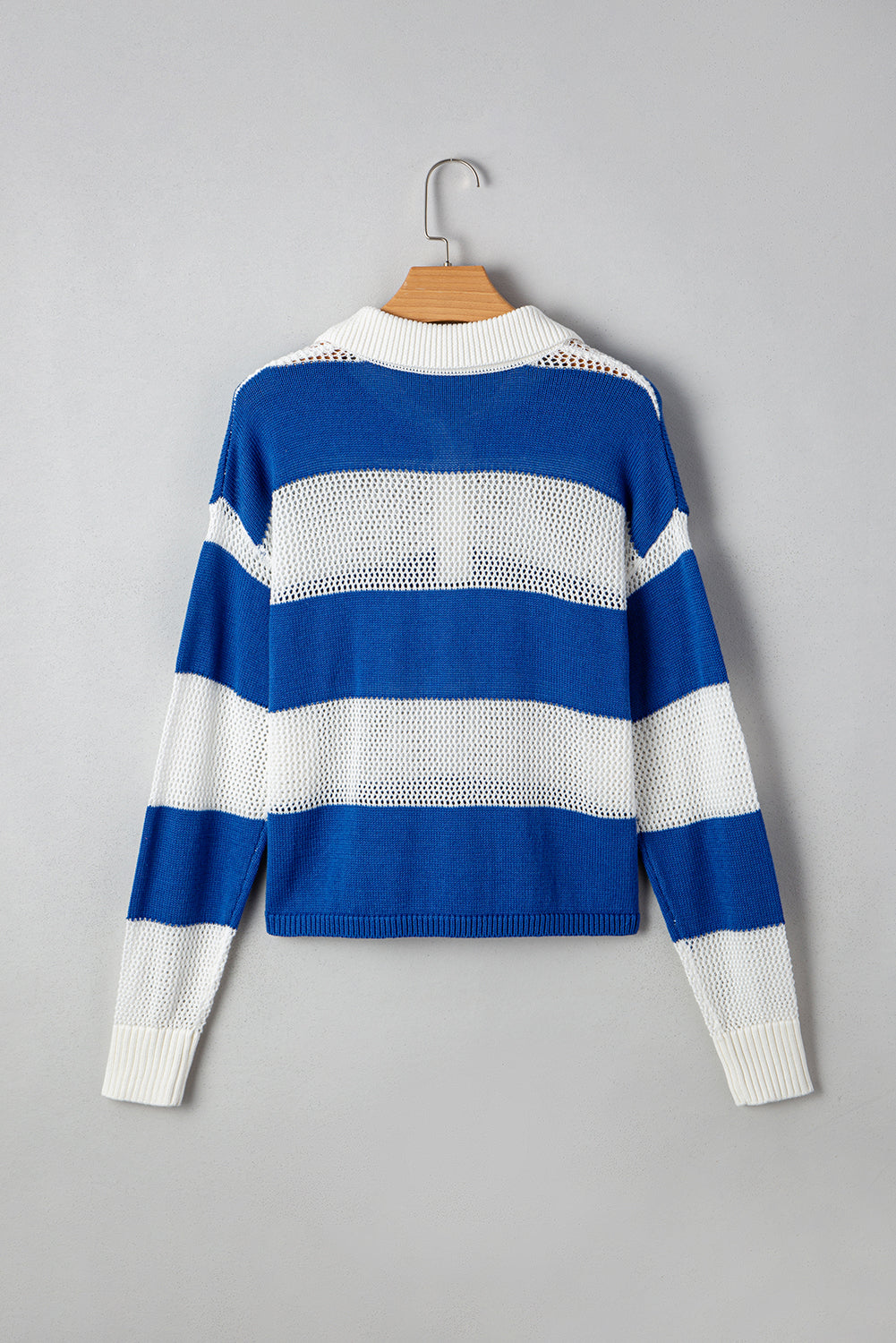 Stripe Polo Crochet Sweater
