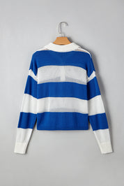 Stripe Polo Crochet Sweater