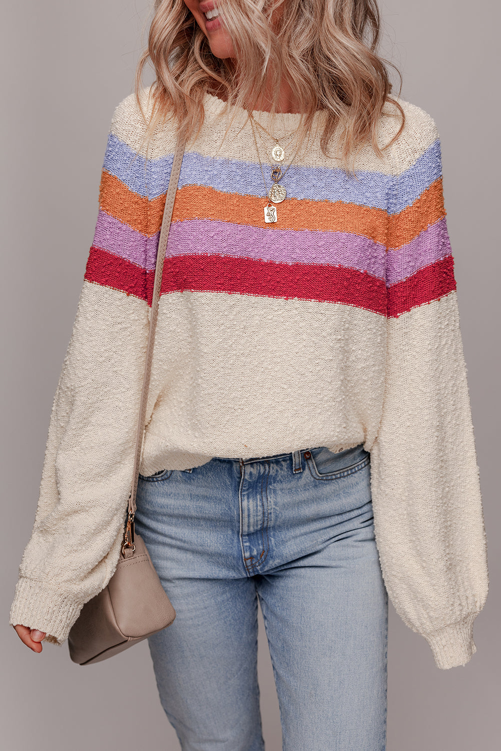 Jet Stream Striped Color Block Sweater