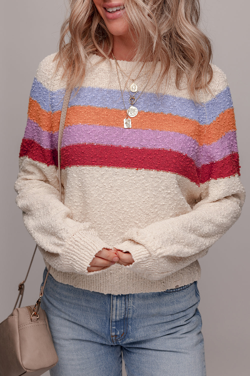 Jet Stream Striped Color Block Sweater